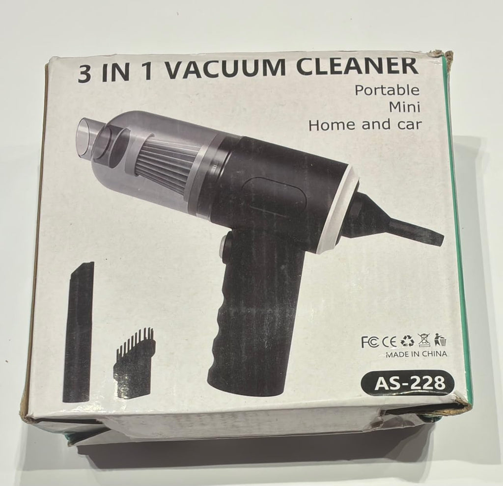 3 in 1 Portable Cordless Vacuum Cleaner for Car & Home, Rechargeable Mini Handheld Vacuum