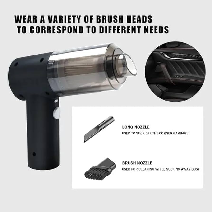 3 in 1 Portable Cordless Vacuum Cleaner for Car & Home, Rechargeable Mini Handheld Vacuum