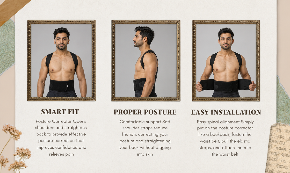 Breathable Posture Corrector Belt for Men & Women – Adjustable Back Support